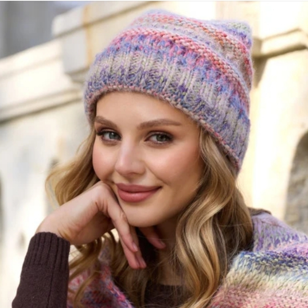 SAACHI MULTICOLORED KNIT BEANIE /ONE SIZE